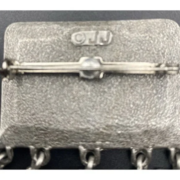 Vtg JJ JONETTE Brooch Pin Pewter Math Teacher Chalkboard Charm School Algebra - Picture 9 of 11